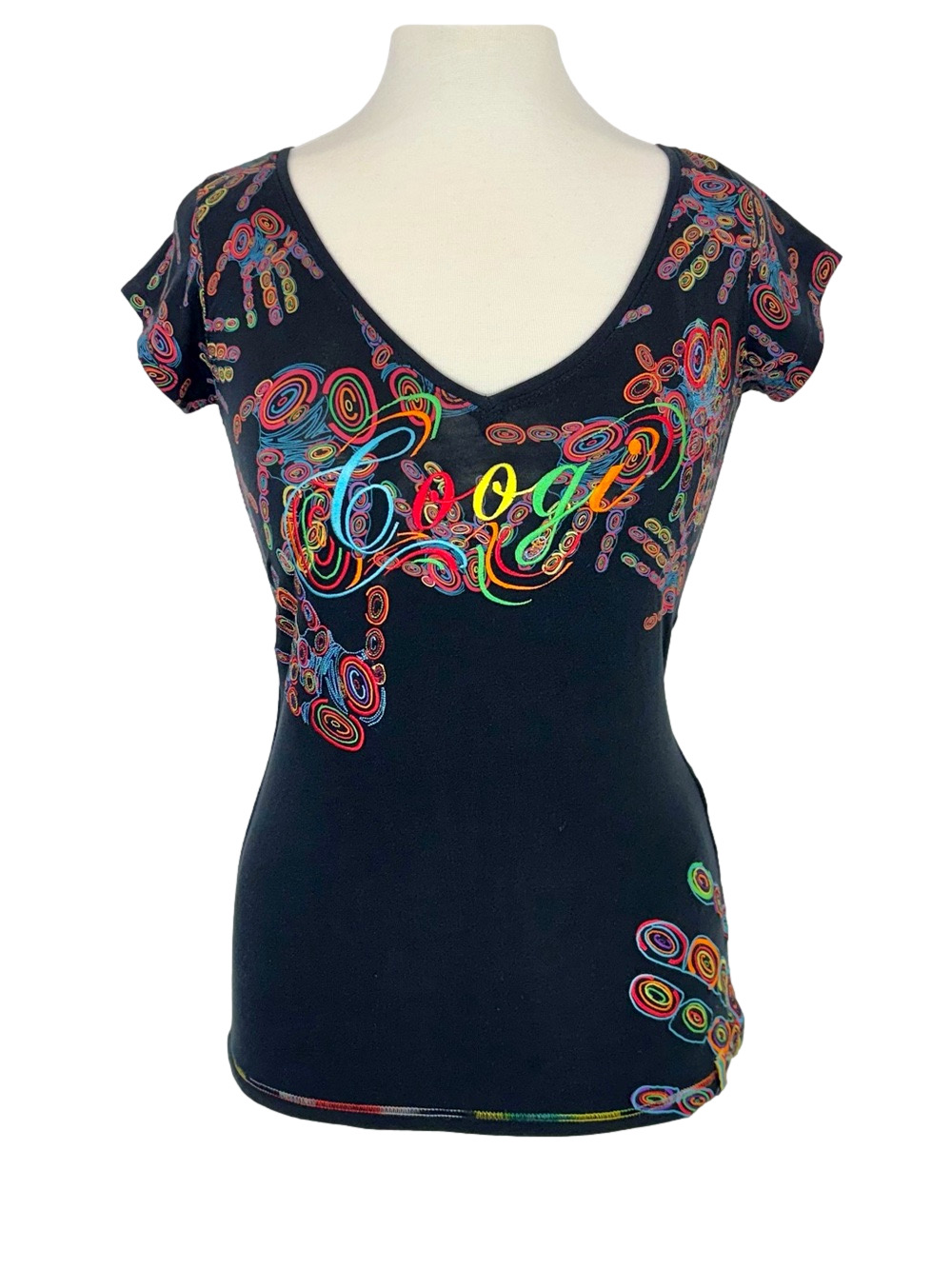 Coogi embroidered hand print t-shirt
